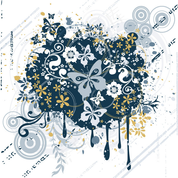 矢量花纹背景,背景元素ai矢量模版下载