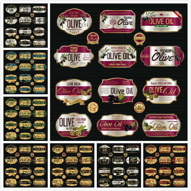 时尚橄榄油标签,免抠元素(539X568)eps,ai矢量模版下载