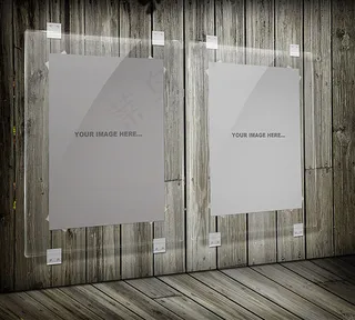 透明展板海报样机