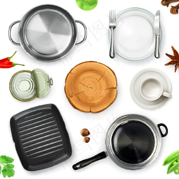 厨房用品餐具矢量eps,ai矢量模版下载
