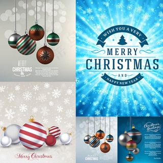 圣诞挂球与雪花