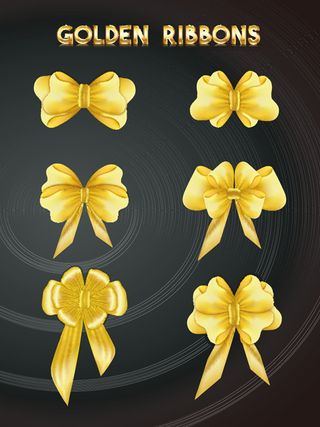 金色蝴蝶结矢量