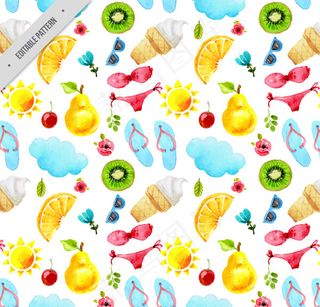 度假元素无缝背景