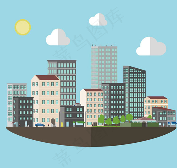 住宅楼群矢量ai矢量模版下载