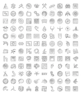 铅笔素描图标,免抠元素