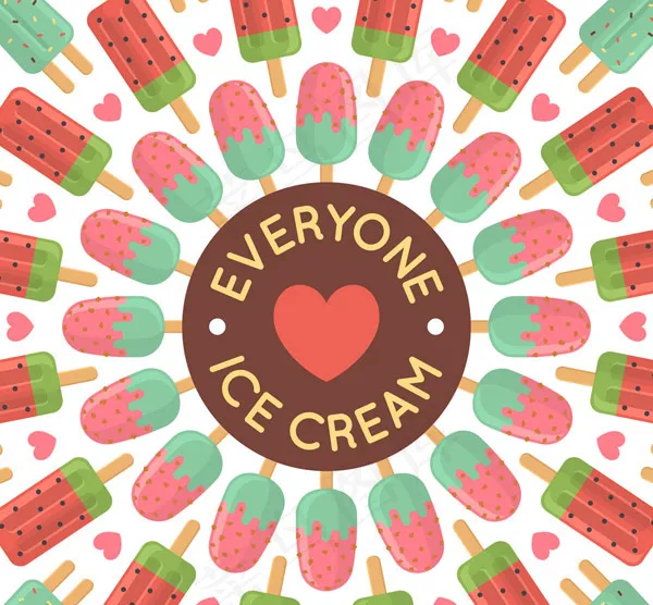 雪糕环无缝背景ai矢量模版下载