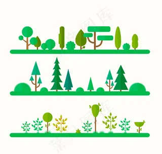 自然树木风景矢量