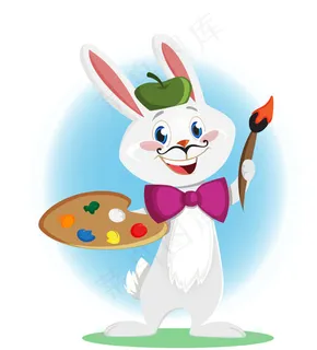 绘画的卡通兔子,背景元素 绘画的卡通兔子,背景元素