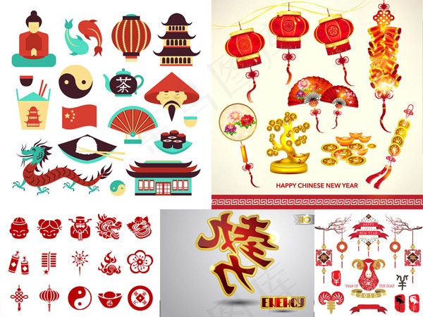 古典传统元素eps,ai矢量模版下载