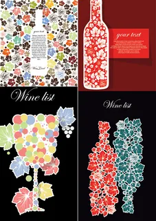葡萄酒卡片矢量