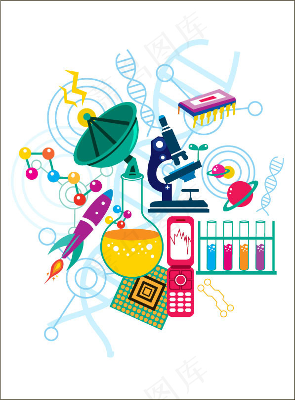 电子科技插图,背景元素