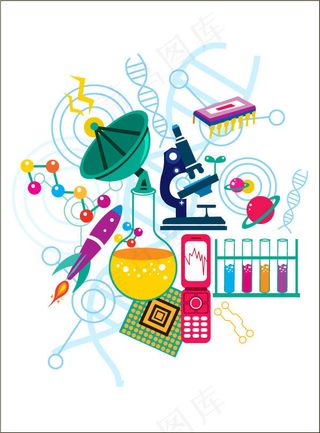 电子科技插图,背景元素