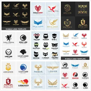 抽象动物形状标志,免抠元素