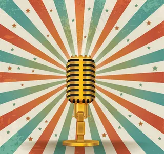 金色麦克风矢量