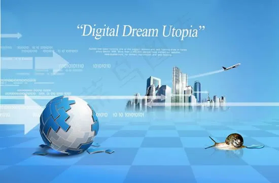 地球拼图科技,背景元素psd模版下载