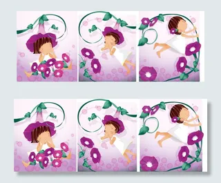 女孩-牵牛花主题