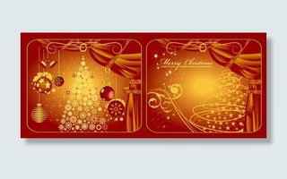 红色圣诞树窗帘