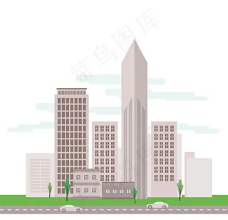 公路边的建筑群