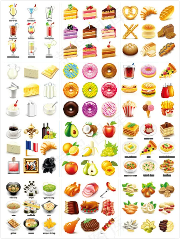 食品美食矢量eps,ai矢量模版下载