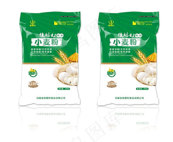 小麦面粉包装袋cdr矢量模版下载