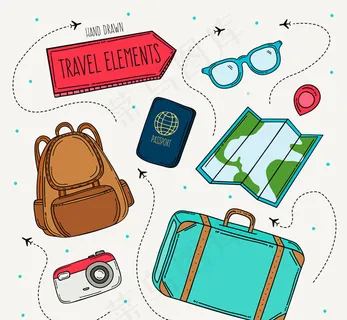 彩绘旅游元素