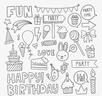 手绘生日元素