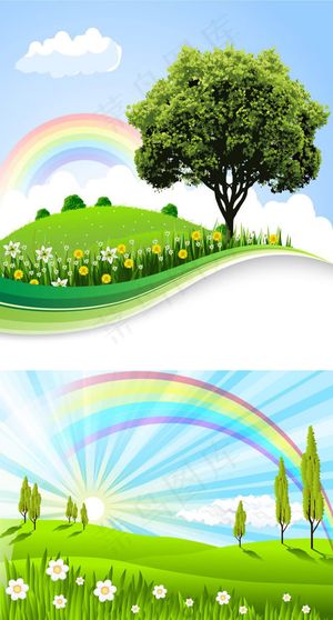 原野彩虹风景