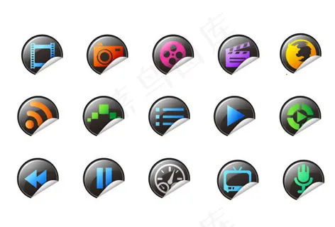 精致的卷角图标