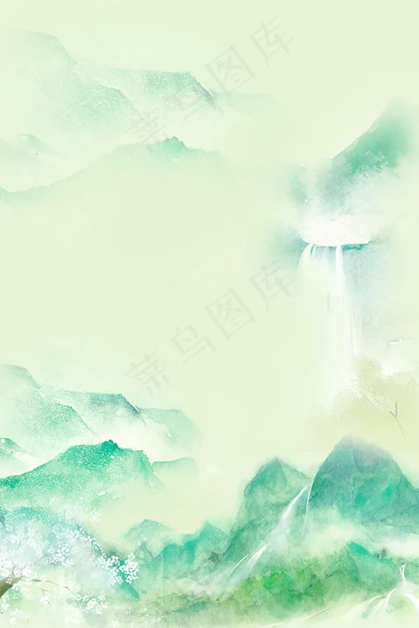 山水画海报背景(3543X5315(DPI:150))psd模版下载