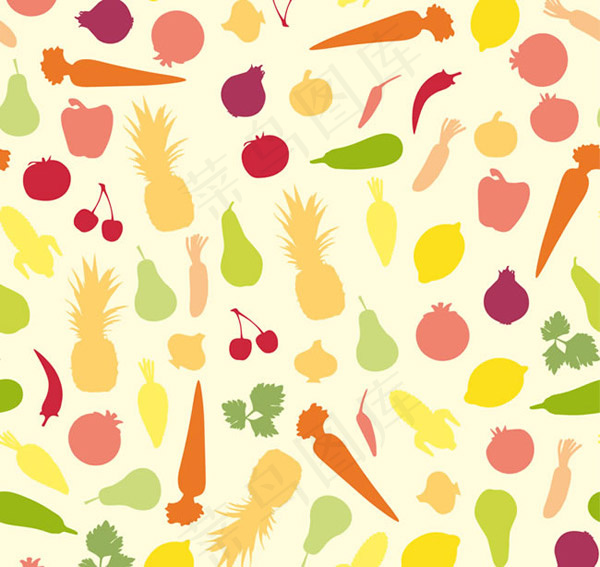 蔬菜水果无缝背景