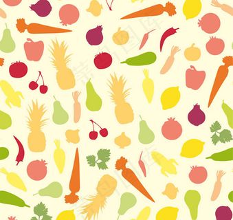 蔬菜水果无缝背景
