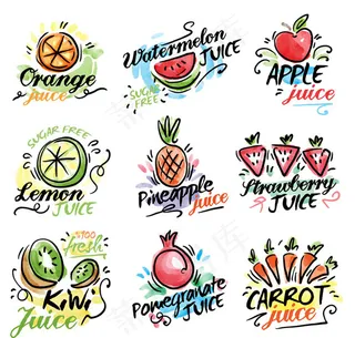 果汁标志矢量