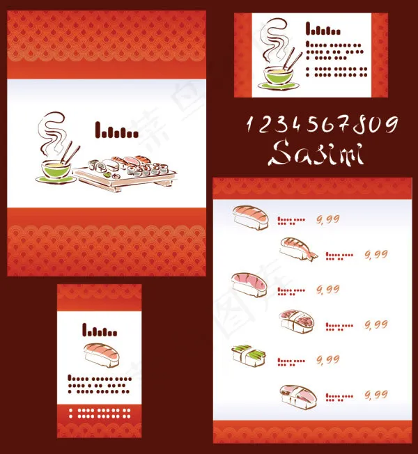 日本料理菜单01eps,ai矢量模版下载