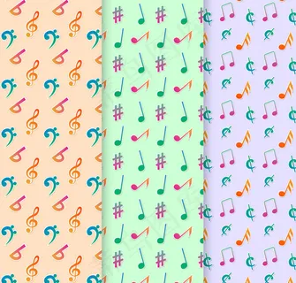 彩色音符无缝背景