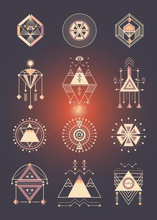 抽象几何图标标志,免抠元素