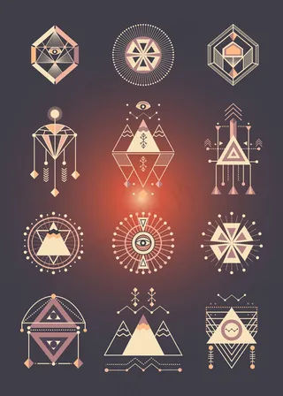 抽象几何图标标志,免抠元素