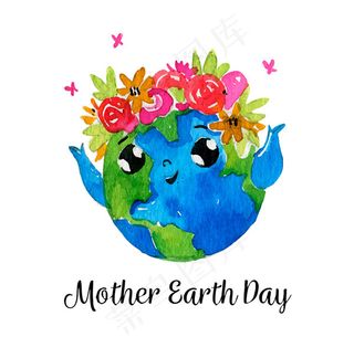 戴玫瑰花的地球