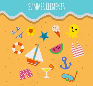 夏季元素矢量