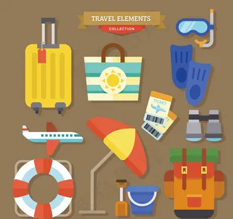 度假物品图标,免抠元素