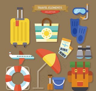 度假物品图标,免抠元素