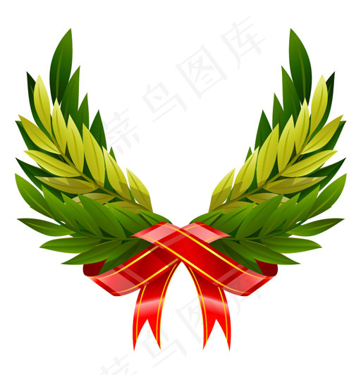 丝带树枝翅膀eps,ai矢量模版下载
