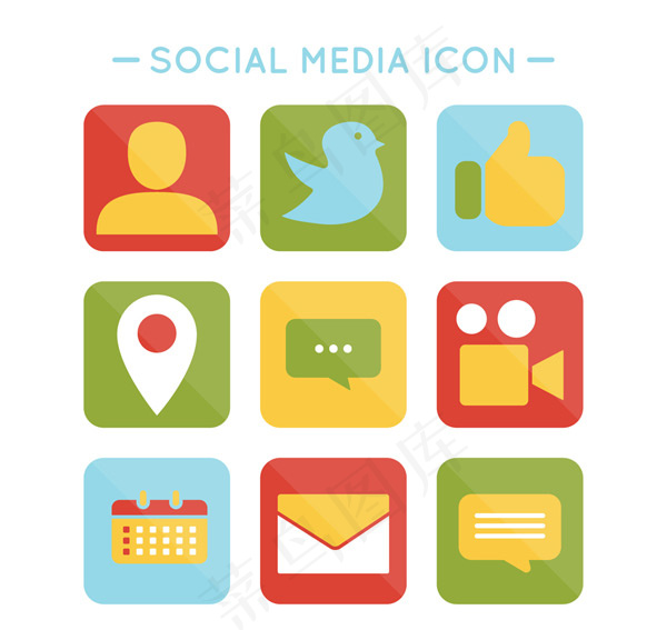 社交媒体图标,免抠元素