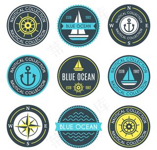 蓝色航海徽章
