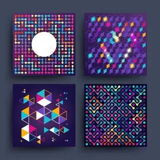 点阵几何元素背景