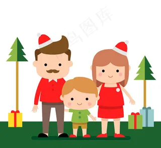 圣诞节一家三口