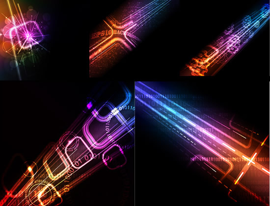 炫丽极光背景,背景元素