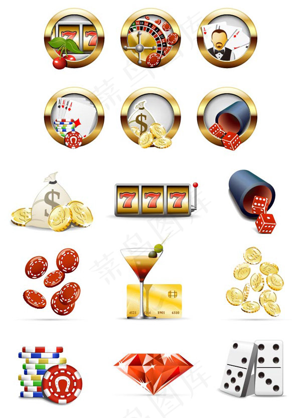 赌博钱金币eps,ai矢量模版下载