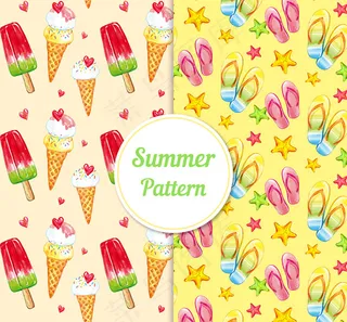 夏季旅游元素背景,背景元素