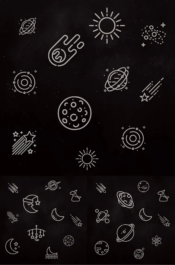 航天主题图标,免抠元素eps,ai矢量模版下载