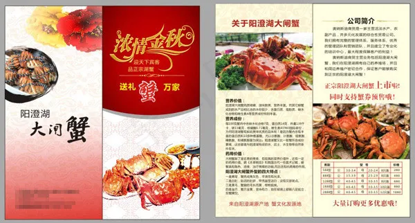大闸蟹DM单(210X297)cdr矢量模版下载